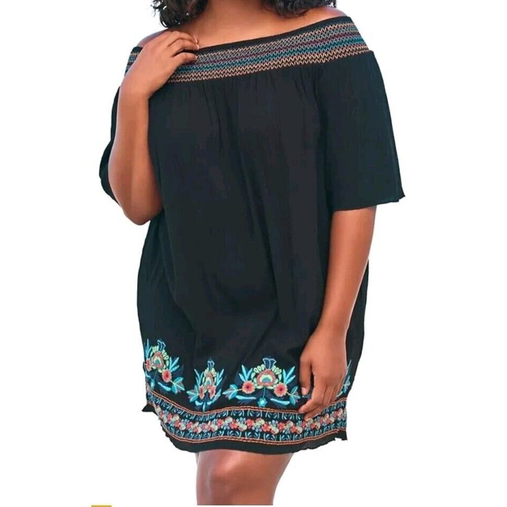 Swimsuits For All Womens Boho Cover Up Off Shoulder Size 18/20